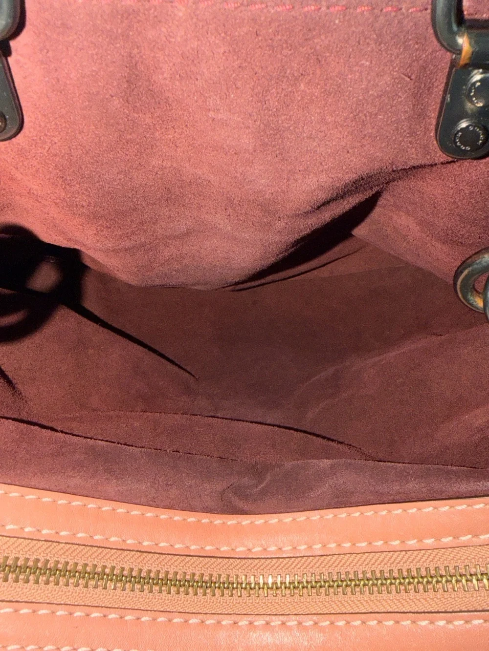 COACH 1941 TOOLED TEA ROSE WILLOW METAL AND LEATHER ROGUE 25 Rose